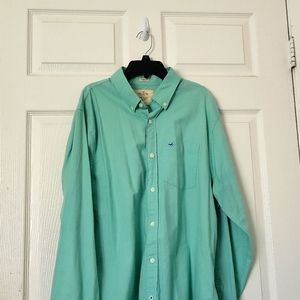 Hollister long sleeve turquoise shirt